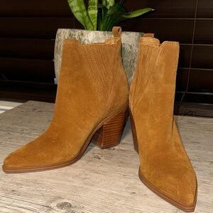 Marc Fisher Tan Suede Ankle Boots size 7.5